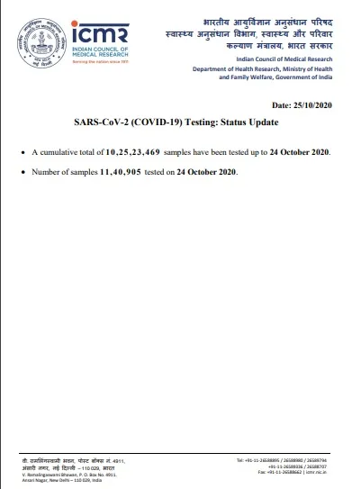 india coronavirus samples icmr peoples 